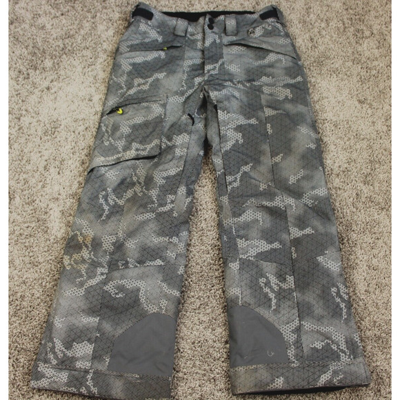 Obermeyer Youth Ski Snowboard Pants Boys Large Gray Camo Waterproof - Picture 1 of 10